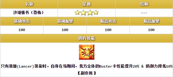 命运冠位指定泳装清姬羁绊礼装怎么样 命运冠位指定泳装清姬羁绊礼装沙滩情书(恐怖)介绍