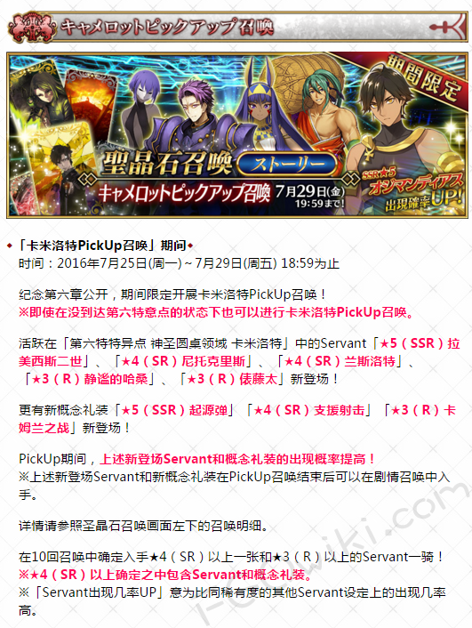 Fate Grand Order第六章神圣圆桌领域更新内容一览