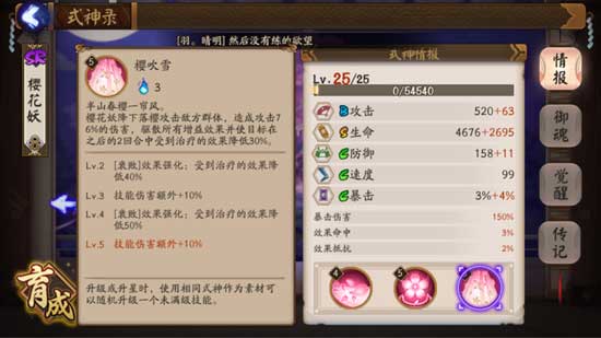 阴阳师手游樱花妖25级满技能实测