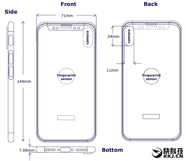 苹果无解!iPhone 8最新外形图:背面指纹
