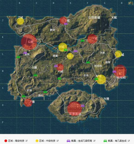 绝地求生刺激战场资源分布点有哪些 刺激战场资源分布图介绍
