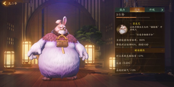 神都夜行录兔二爷怎么样 兔二爷技能属性详解